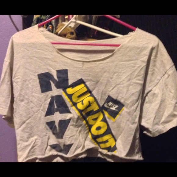 Vintage authentic Navy crop top - Picture 1 of 2